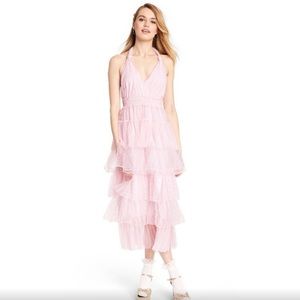 NWT Loveshackfancy X Target Isabelle Halter Tiered Pink Dress M